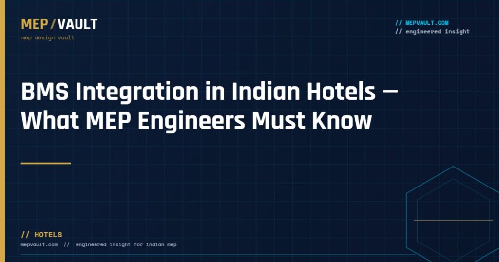 MEPVAULT cover image for "BMS Integration in Indian Hotels — What MEP Engineers Must Know"